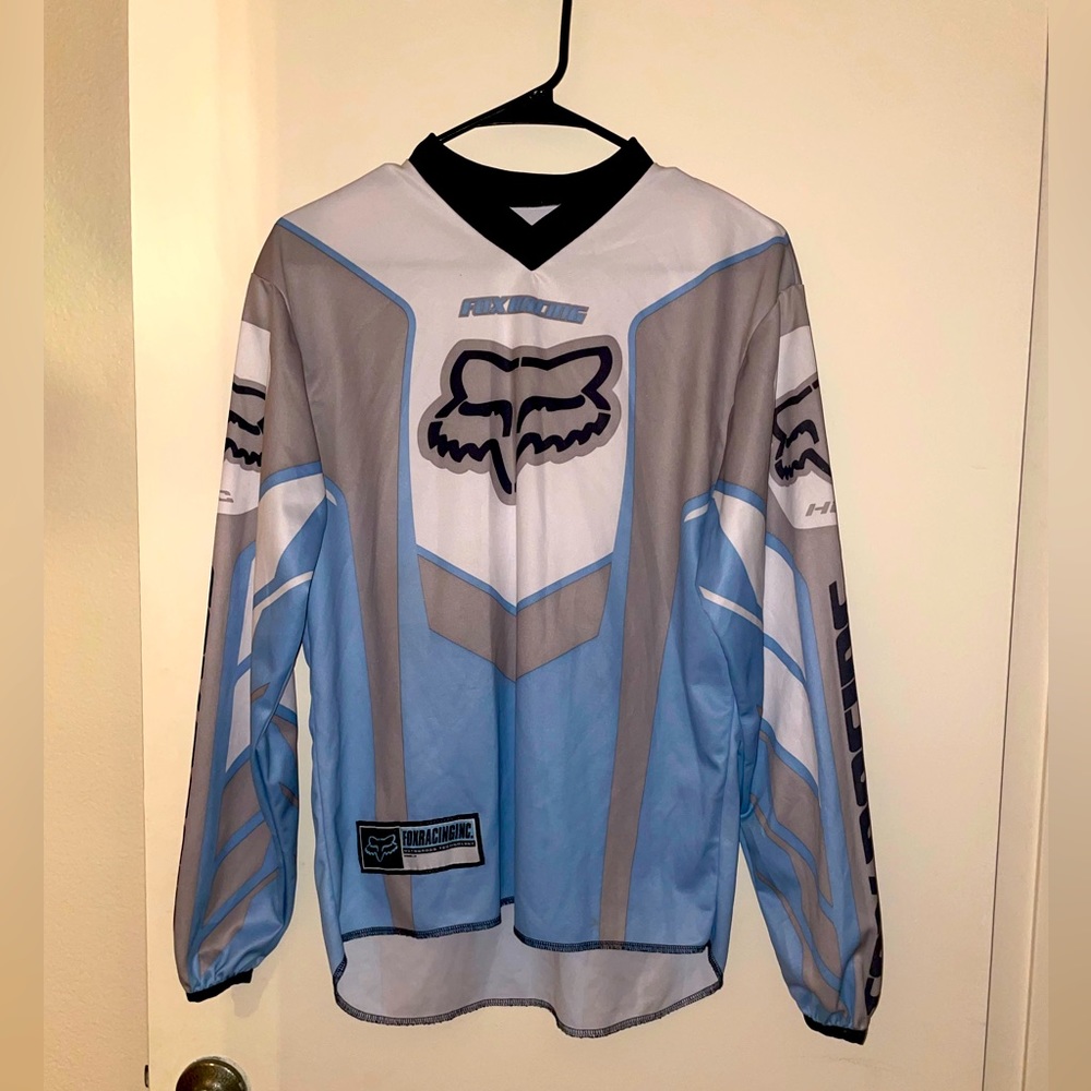 Fox Racing Motocross Jersey Woman’s Small Baby Blue